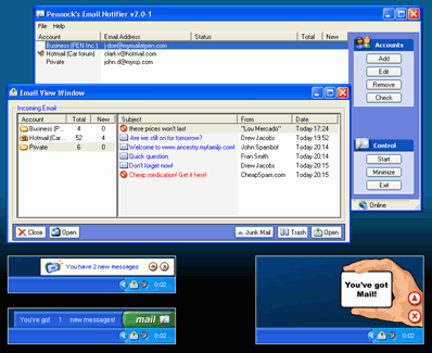 Pennocks Email Notifier Screenshot